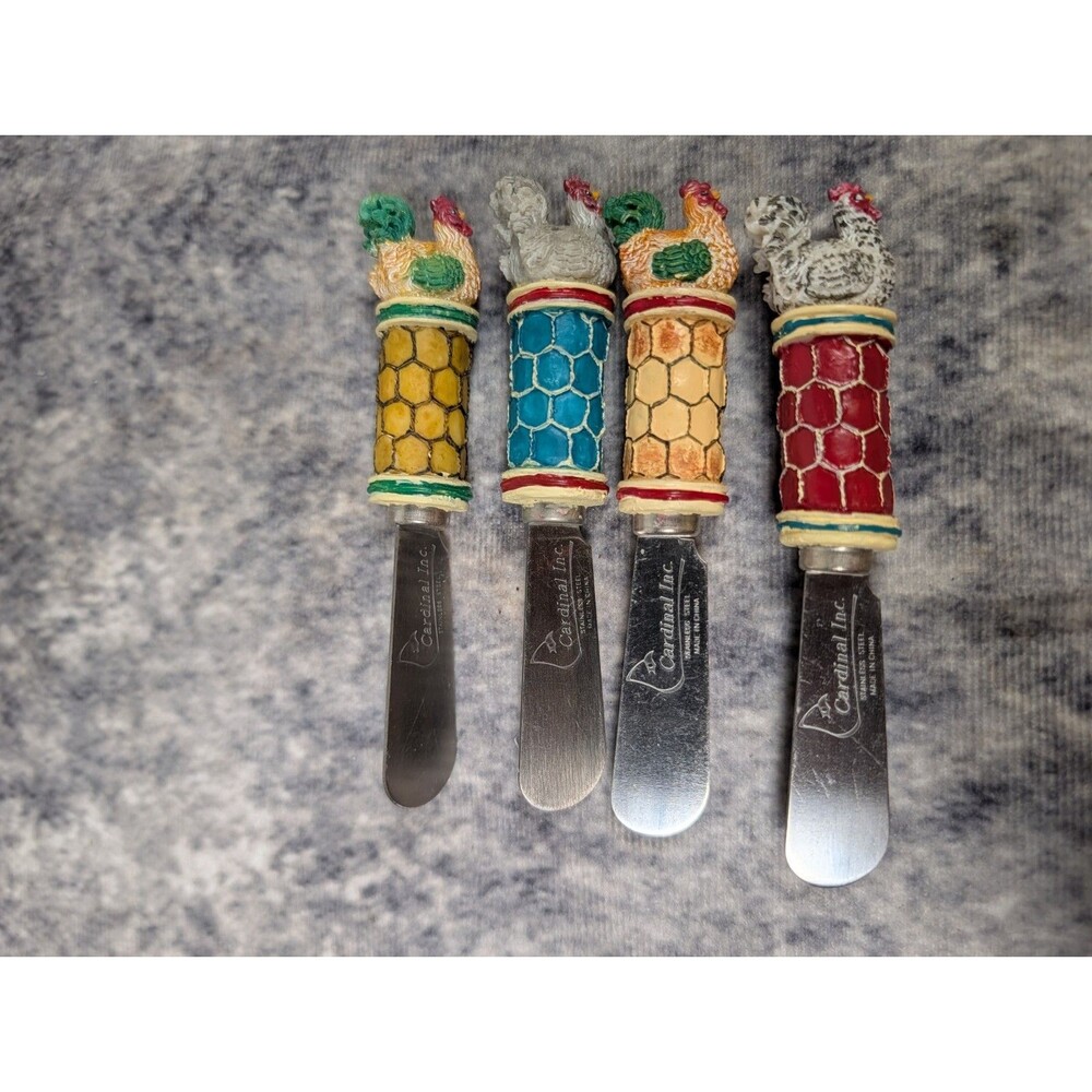 Cottagecore Cardinal Inc Country Barn Cheese/Butter Spreaders 4 Count - Picture 5 of 6